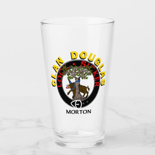 Clan Douglas "LOCK SICKER" 16oz Glass Tumbler (Voorkant)