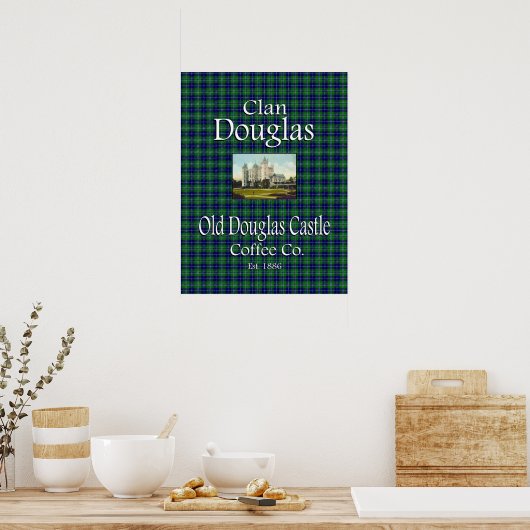 Clan Douglas Old Douglas Castle Coffee Co. Poster (Keuken)