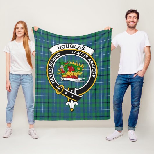 Clan Douglas Oud Schotse Plaid Tartan Fleece Deken (In situ)
