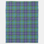 Clan Douglas Pset Green Black Tartan Check Fleece Deken (Voorkant)
