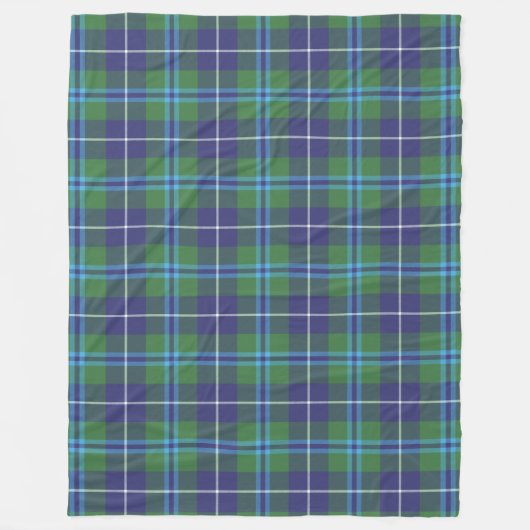 Clan Douglas Pset Green Black Tartan Check Fleece Deken (Voorkant)