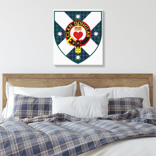 Clan Douglas Shield op doek Canvas Afdruk (Insitu (Slaapkamer))