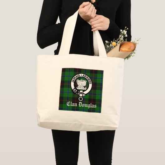 Clan Douglas Tartan Crest Grote Tote Bag (Voorkant (product))