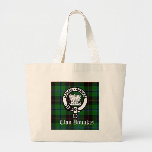 Clan Douglas Tartan Crest Grote Tote Bag (Voorkant)
