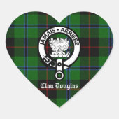 Clan Douglas Tartan Crest Hart Sticker (Voorkant)