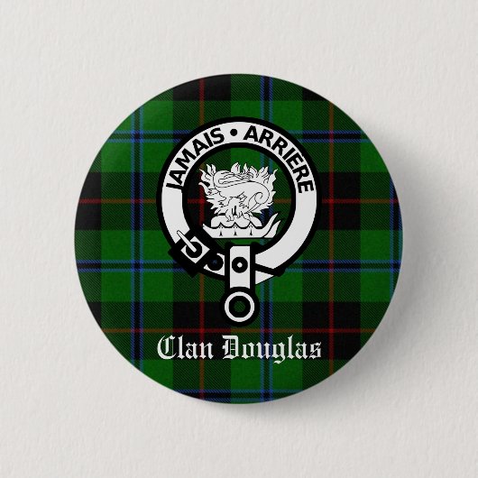 Clan Douglas Tartan Crest Ronde Button 5,7 Cm (Voorkant)