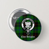 Clan Douglas Tartan Crest Ronde Button 5,7 Cm (Voorkant /achterkant)