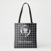 Clan Douglas Tartan en Crest Badge Tote Bag (Voorkant)