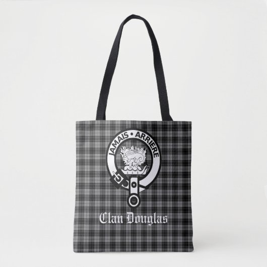 Clan Douglas Tartan en Crest Badge Tote Bag (Voorkant)