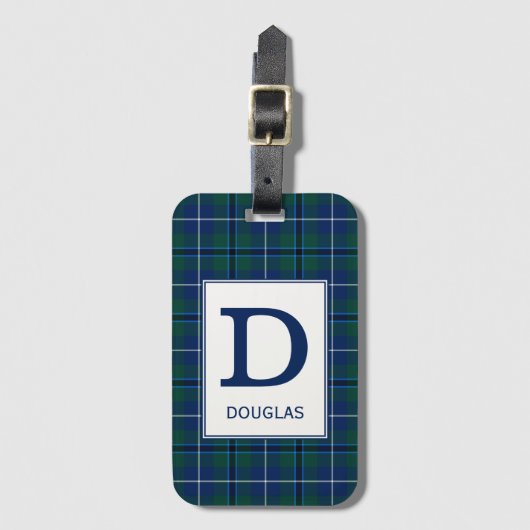 Clan Douglas Tartan monogram Bagagelabel (Voorkant (verticaal))