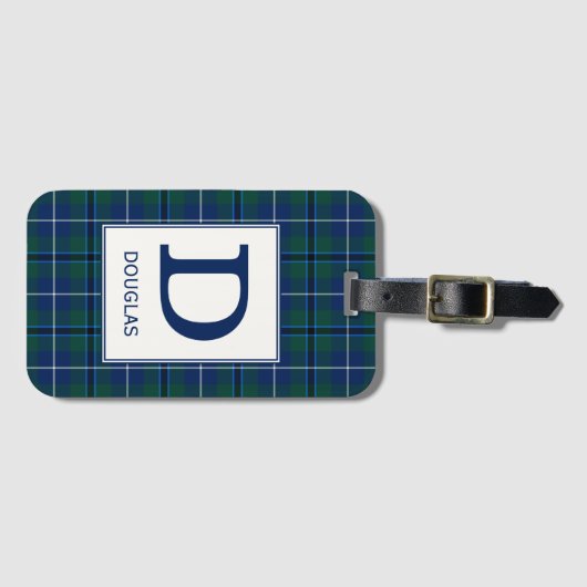 Clan Douglas Tartan monogram Bagagelabel (Voorkant (horizontaal))
