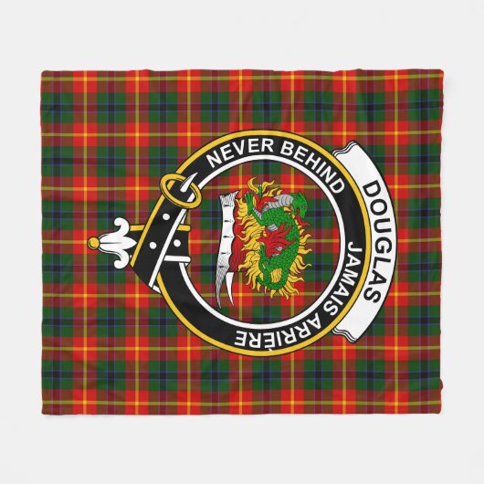 Clan Douglas van Roxburgh Tartan Pset Fleece Deken (Voorkant (Horizontaal))