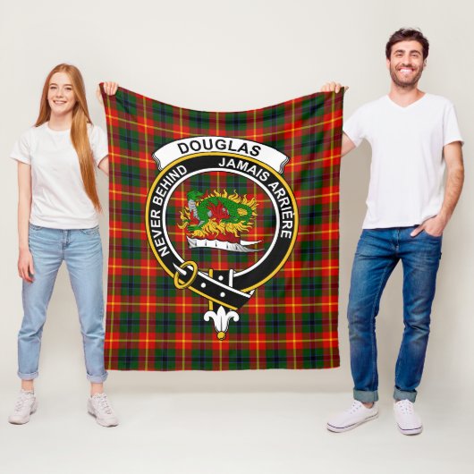 Clan Douglas van Roxburgh Tartan Schotse Plaid Fleece Deken (In situ)