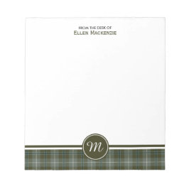 Clan Douglas Weathered Tartan Monogram Notitieblok