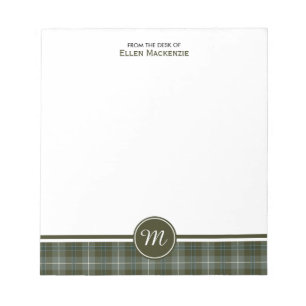 Clan Douglas Weathered Tartan Monogram Notitieblok