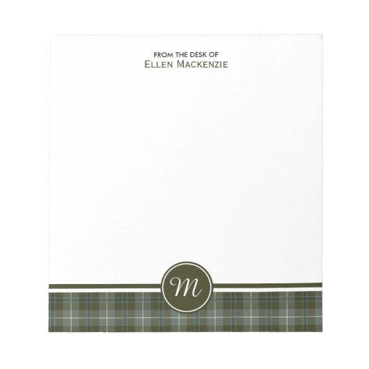 Clan Douglas Weathered Tartan Monogram Notitieblok (Voorkant)