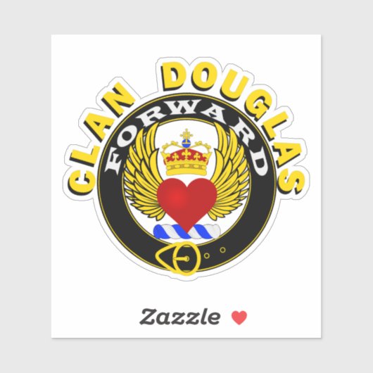 Clan Douglas "Winged Heart" Window Sticker (Vel)