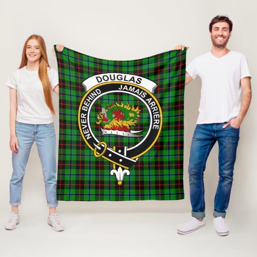 Clan Douglas Zwarte Tartan Plaid Fleece Deken (In situ)