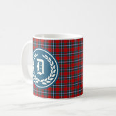 Clan Drummond Bright Red Tartan Monogram Koffiemok (Voorkant links)