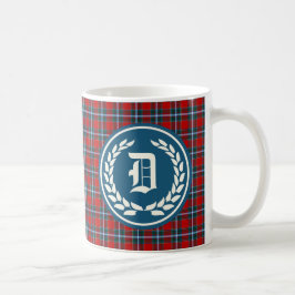 Clan Drummond Bright Red Tartan Monogram Koffiemok