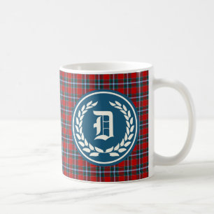 Clan Drummond Bright Red Tartan Monogram Koffiemok