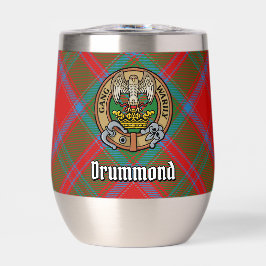 Clan Drummond Crest over Tartan