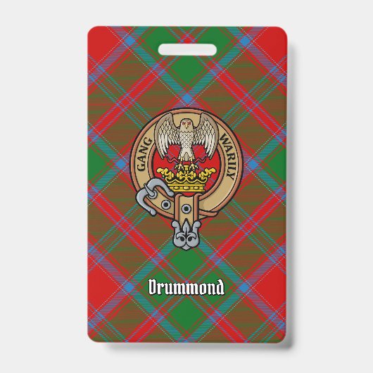 Clan Drummond Crest over Tartan Badge (Voorzijde)
