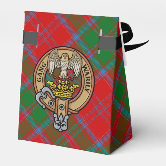 Clan Drummond Crest over Tartan Bedankdoosjes (Achterkant)