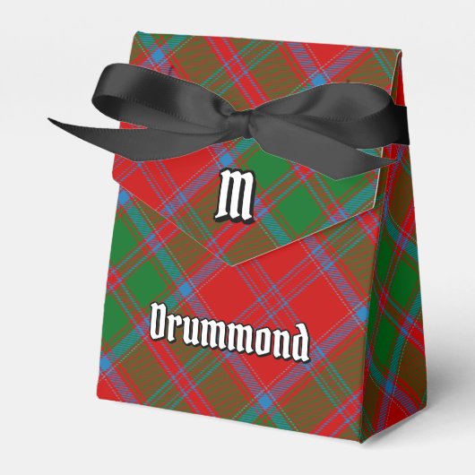 Clan Drummond Crest over Tartan Bedankdoosjes (Voorkant Zijde)