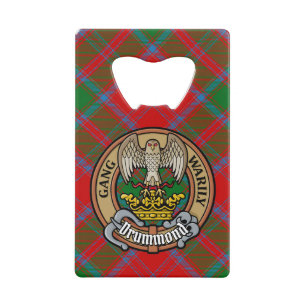 Clan Drummond Crest over Tartan Creditkaart Flessenopener