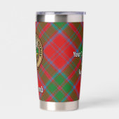 Clan Drummond Crest over Tartan Geïsoleerde Drinkbeker (Links)