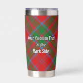 Clan Drummond Crest over Tartan Geïsoleerde Drinkbeker (Achterkant)