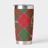 Clan Drummond Crest over Tartan Geïsoleerde Drinkbeker (Rechts)