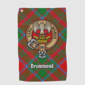Clan Drummond Crest over Tartan Golfhanddoek (Voorkant)