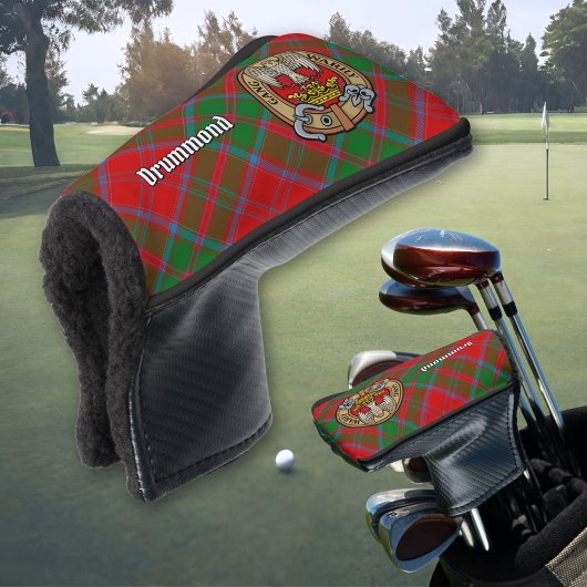 Clan Drummond Crest over Tartan Golfheadcover