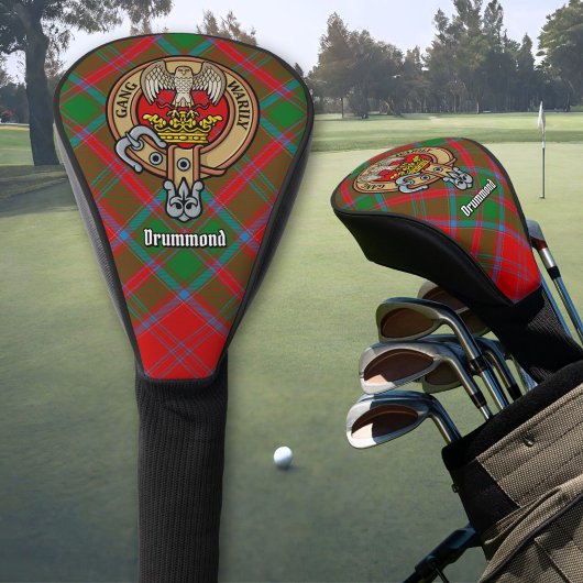 Clan Drummond Crest over Tartan Golfheadcover