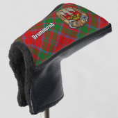 Clan Drummond Crest over Tartan Golfheadcover (3/4 voorkant)
