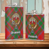 Clan Drummond Crest over Tartan Heupfles
