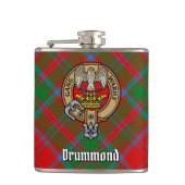 Clan Drummond Crest over Tartan Heupfles (Voorkant)