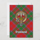 Clan Drummond Crest over Tartan Kaart (Achterkant)