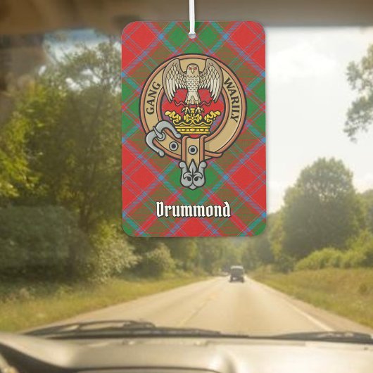 Clan Drummond Crest over Tartan Luchtverfrisser