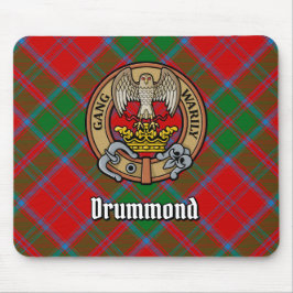 Clan Drummond Crest over Tartan Muismat
