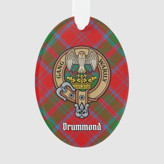 Clan Drummond Crest over Tartan Ornament (voorkant)