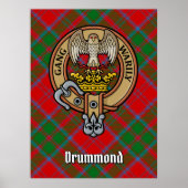 Clan Drummond Crest over Tartan Poster (Voorkant)