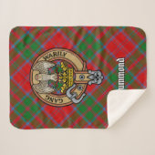 Clan Drummond Crest over Tartan Sherpa Deken (Voorkant (horizontaal))
