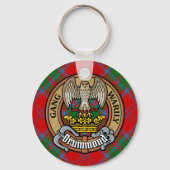 Clan Drummond Crest over Tartan Sleutelhanger (Voorkant)