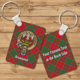 Clan Drummond Crest over Tartan Sleutelhanger