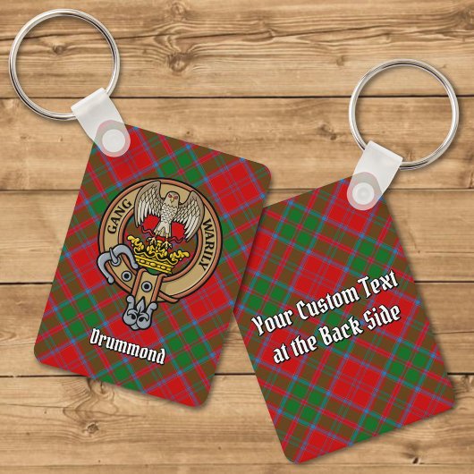 Clan Drummond Crest over Tartan Sleutelhanger