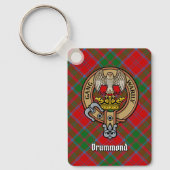 Clan Drummond Crest over Tartan Sleutelhanger (Voorkant)