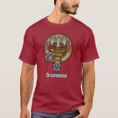 Clan Drummond Crest over Tartan T-shirt (Voorkant)